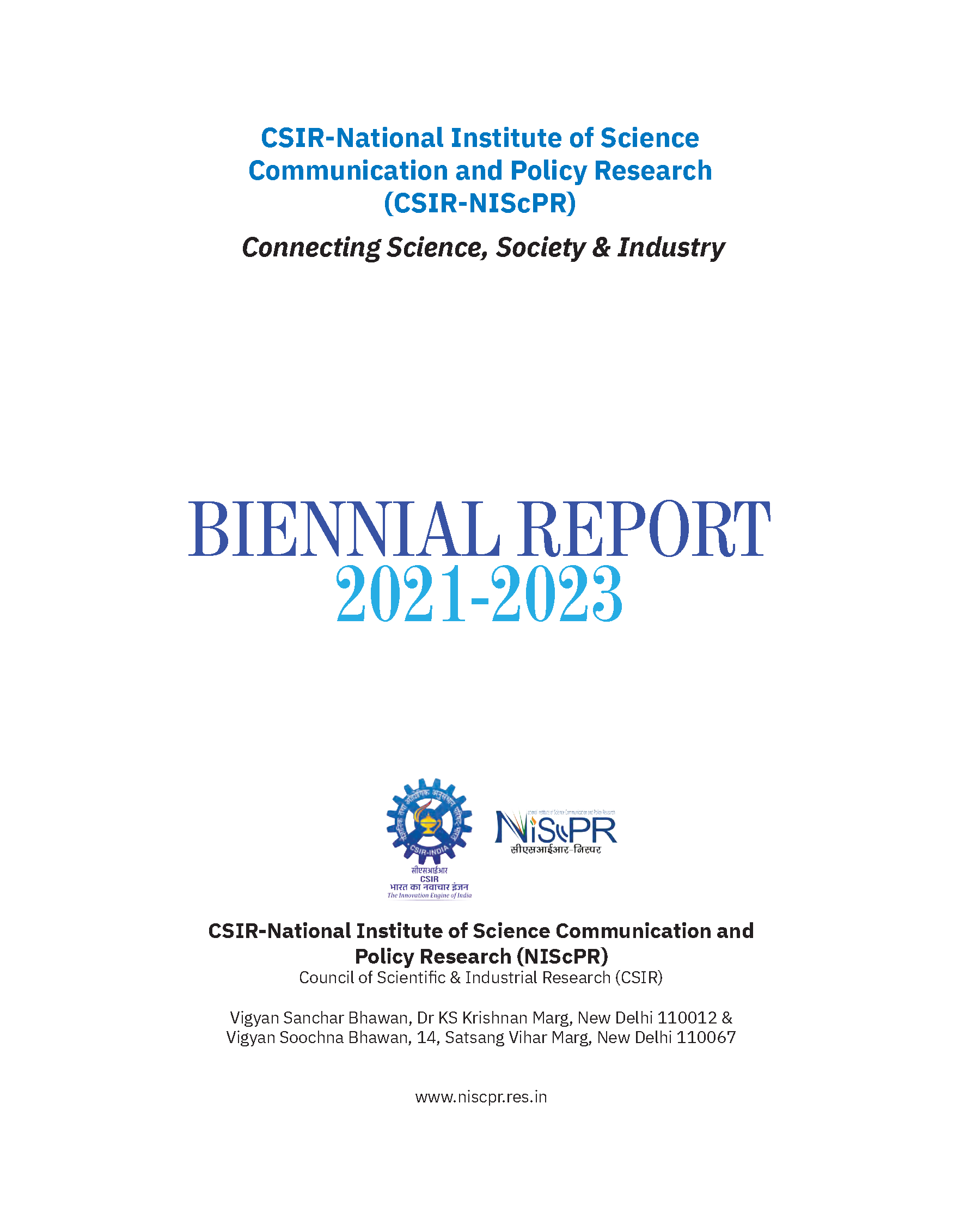 CSIR-NIScPR Annual Report 2021-23